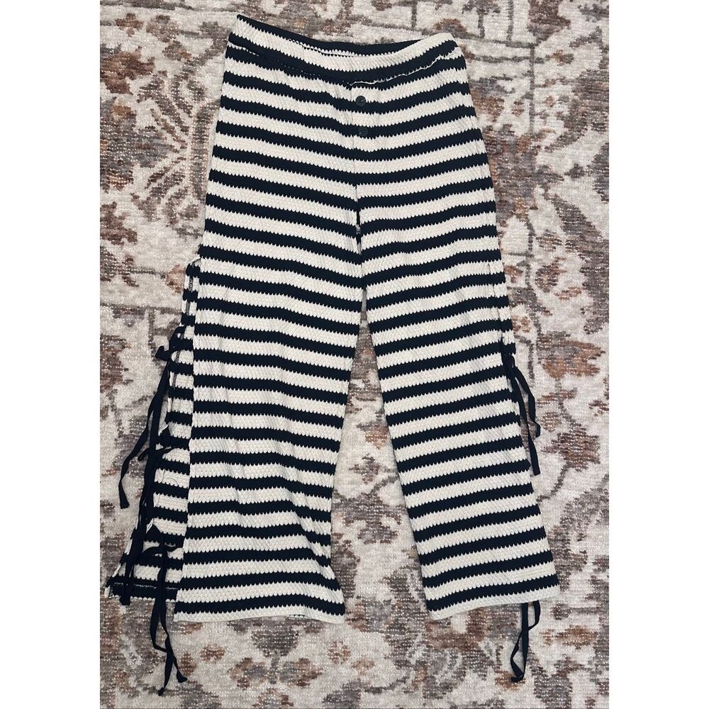 Maeve Anthropologie Black and White Crochet Seaside Set Size Medium New - Picture 7 of 9
